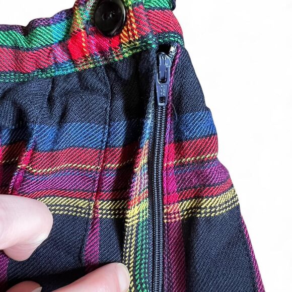 True Vintage 80s KGR Pleated Plaid Skirt size 4 - Picture 3 of 6
